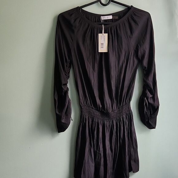 NWT Ramy Brook Jo Smocked Cinch Quarter Sleeve Dress